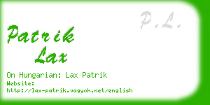 patrik lax business card